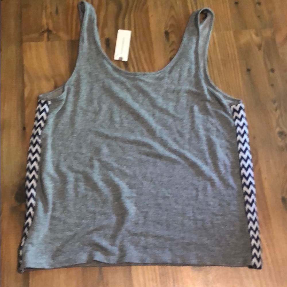 Anthro MONROW Zig-Zag Gray Basic Tank - Picture 7 of 8